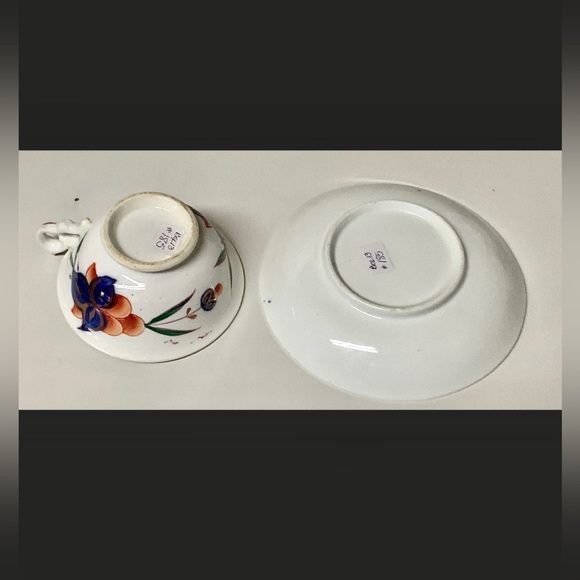 19th Century Grape Pattern Gaudy Welsh Teacup & Saucer - Picture 11 of 11